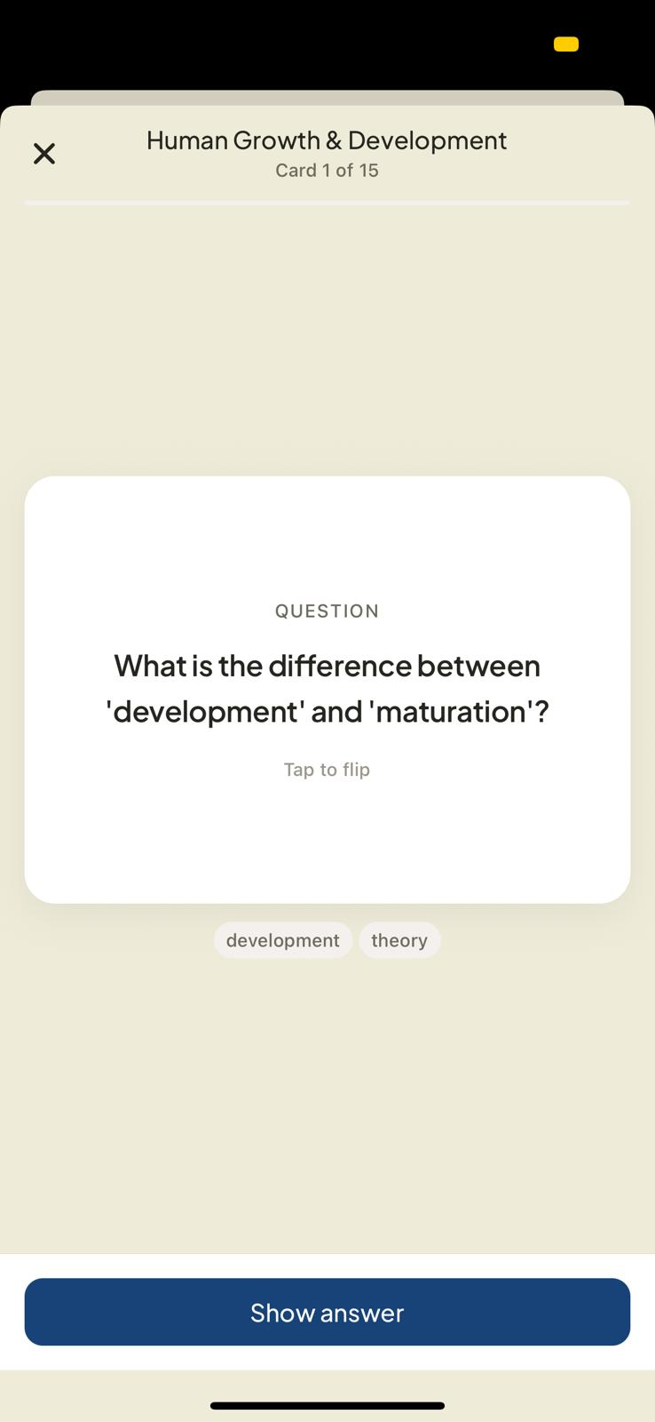 ASWB flashcard question on human growth and development